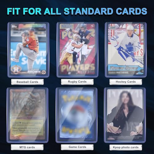 2000 Card Sleeves Set - 1000 Hard Plastic & 1000 Soft Sleeves for Trading Cards - 3x4 Inch Blue Variation of THIS listing