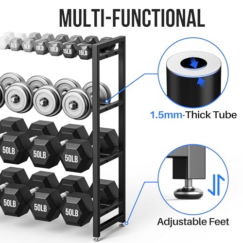 4-Tier Dumbbell Rack for Home Gym, Heavy Duty Weight Storage Stand