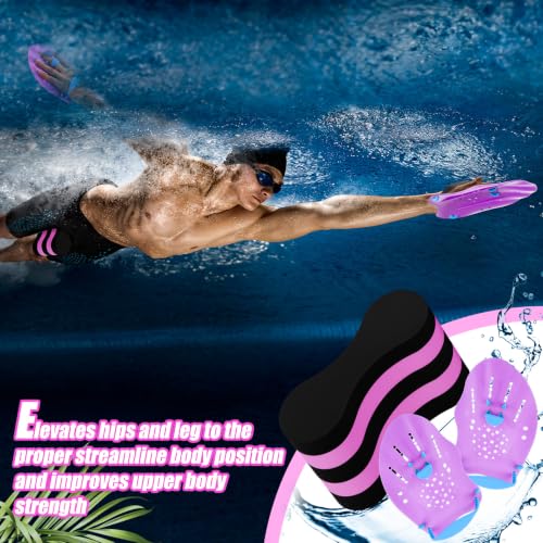 3-Piece Swim Training Set with Pull Buoy and Hand Paddles for Adults