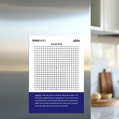 Amsler Eye Grid - Magnetic Daily Vision Screening Tool for Macular Degeneration & Glaucoma | 1 Pack