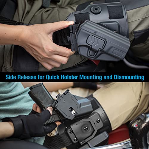 GUN & FLOWER Drop Leg Holster for S&W M&P 9MM/.40 Level II Retention Tactical