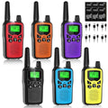 Long Range Rechargeable Walkie Talkies for Adults & Kids - 6 Colorful Sets, 5 Mile Range, LED Flashlight, Camping & Emergency Gear