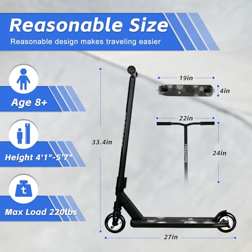 FREEDARE Pro Stunt Scooter for Kids & Teens Black JB3 Lightweight Durable