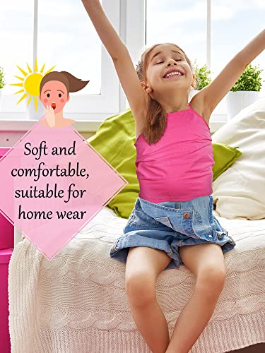 Girls Undershirts Set 5-6 Years Satinior Cotton Top 4-Pack Black White Rose Pink