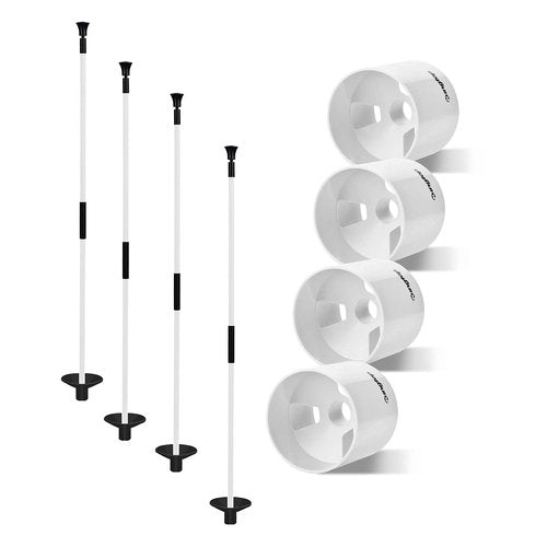 KINGTOP Golf Hole Cup Flagpole Set for Practice Putting Green, 4” Putting Cup Fit PGA | LPGA | USGA Regulations, 2-Section Flag Stick Design, 3 Feet, 4-Pack