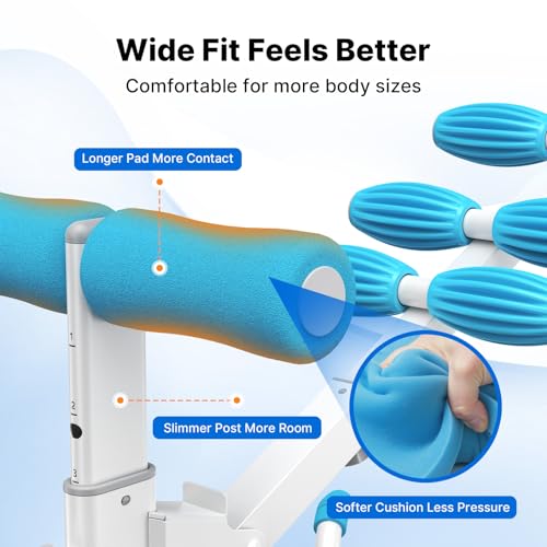 MERACH Adjustable Deep Squat Machine for Women - White & Blue, XL - Home Glutes & Leg Workout Equipment