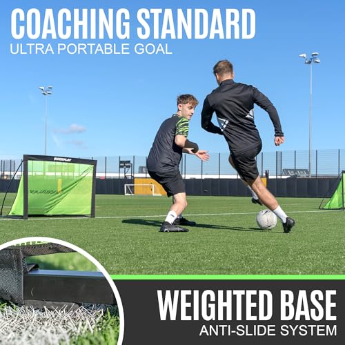 Portable Soccer Goal 4x2.5ft with Weighted Base - QuickPlay Kickster Pro Folding
