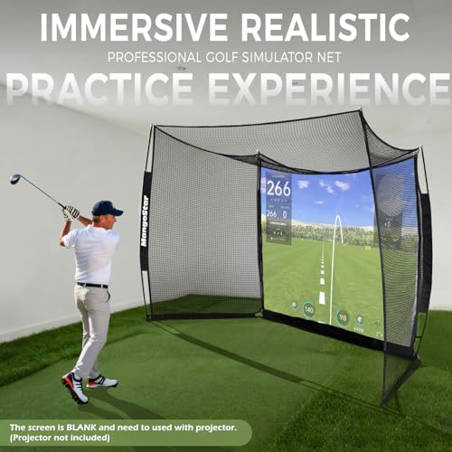 Golf Practice Net 11x8ft with Impact Screen - MangoStar Golf Sim Net - Indoor Outdoor