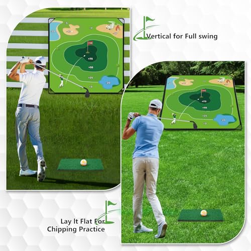 Large Outdoor Indoor Golf Chipping Game Set - 71x71 Inches for Adults & Family