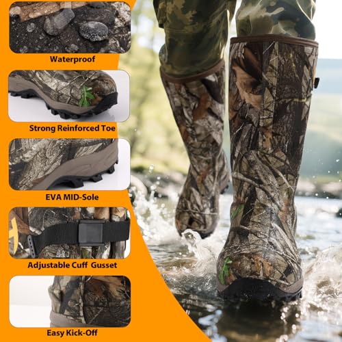 Hunthor Waterproof Insulated Hunting Boots for Men - 8 / Next Camo G2