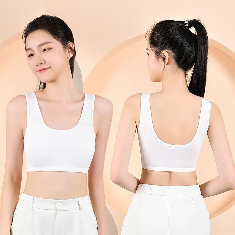 Kids Girls Adjustable Cotton Training Bra Light Padded 10-16 Years White Pink Grey Coral Nude