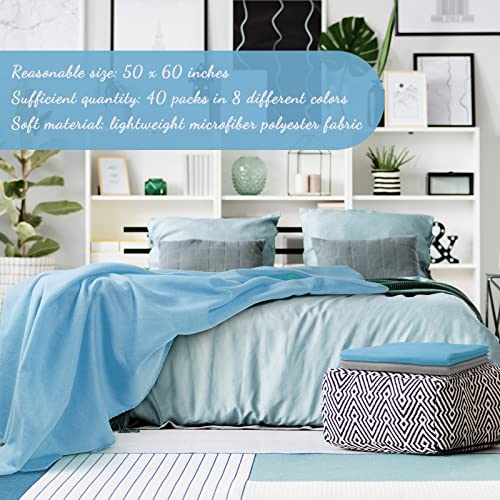Fresh Color Fleece Throw Blanket Bulk Pack - 40 Pieces 50 x 60 Inches Cozy Lightweight Plush Blankets