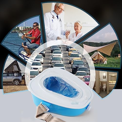 YQJ Blue Portable Car Toilet Emergency Urinal for Camping Travel & Traffic Jam