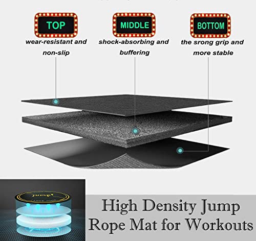 Nisorpa 49'' Round Jump Rope Mat - Non-Slip Shock Absorbing Exercise Pad for Cardio & Fitness