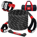 1in x 30ft Heavy Duty Kinetic Recovery Rope with Soft Shackles - 48,500lbs Towing Kit