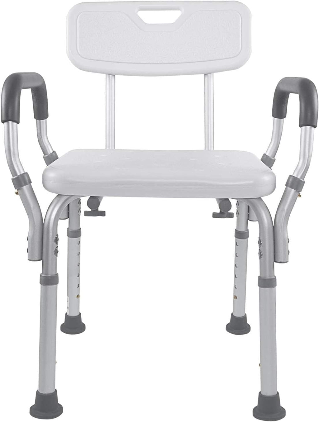 Vaunn Medical Deluxe Spa Shower Chair - Comfortable Bath Seat for Seniors | 350 lbs Capacity, White & Gray
