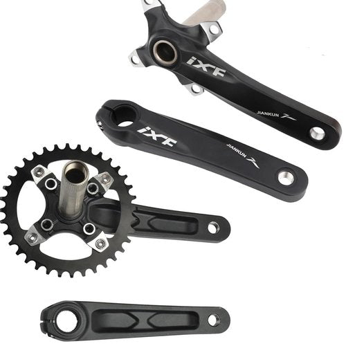 Andeshunk 32T Black Mountain Bike 170mm Crankset with 32T Aluminum Alloy MTB Bicycle Crank Narrow Wide CNC Round Chainring Bolts Fit for Road Bike Cycling Crank