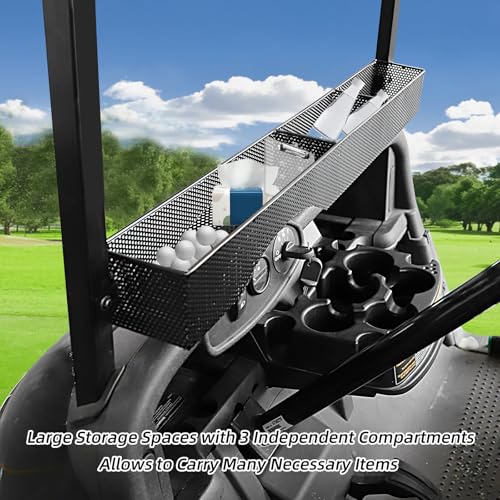 Golf Cart Front Storage Basket Organizer for EZGO RXV 2008-Up - Solid One-Piece Design