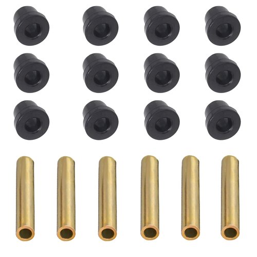 WLOOD Bushing and Sleeve Kit for Club Car DS and EZGO TXT 1994-UP, Golf Cart Front or Rear Leaf Spring & Front Upper A Arm Suspension fit Club Car DS Models Gas (6 metal spacers 12 bushings)