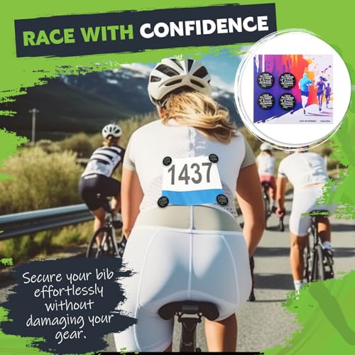 Race Bib Clips - Biblical Verse Design, Black - 12 Pack for Runners