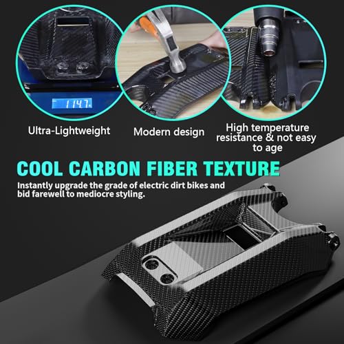 Funparts Carbon Fiber Battery Cover for Surron Light Bee X/S Black - High-Protection, Lightweight