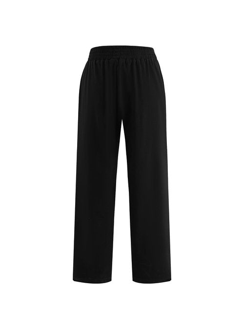 Ecolala Girls Loose Straight Leg Sweatpants High Waisted Baggy Joggers with Drawstring Black 13-14Y
