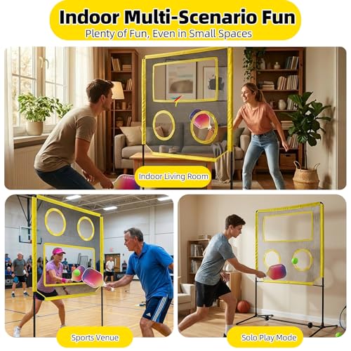 Portable Indoor & Outdoor Multi-Game Paddle Set with Net for Family Fun