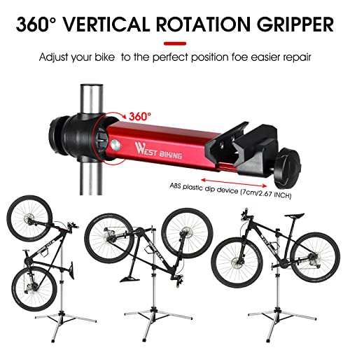 West Biking Silver Bike Repair Stand - Foldable, Adjustable, 85 Lb Capacity