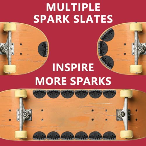 Skateboard Spark Plate with Foot Pressure Slider - Friction Spark Tool