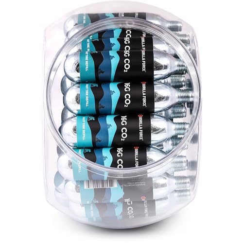 Gorilla Force 16g CO2 Cartridges Pack of 40 for Bicycle Tire Inflation