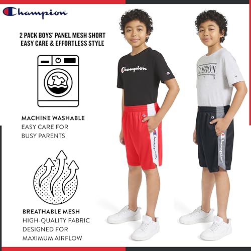 Champion Boys Mesh Basketball Shorts 2 Pack - X-Large Signature Red/Black