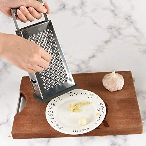 Stainless Steel Four-Sided Food Grater with Non-Slip Handle for Vegetables & Cheese