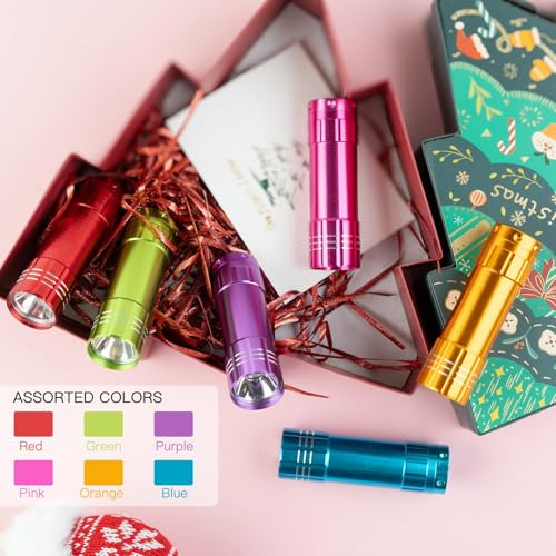 KunHe 60 Pack Mini LED Flashlights with Batteries Bulk for Party & Emergency