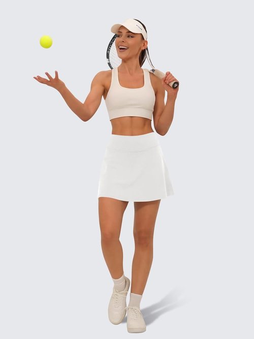 DLOODA Tennis Skirts for Women - High Waisted Pleated Athletic Skorts with Pockets | Perfect for Golf & Pickleball