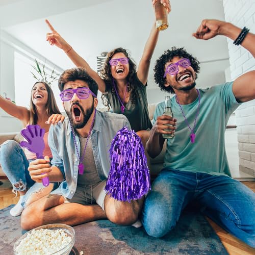 Purple Spirit Week Accessories Pack for School & Team Cheer - 148 Pieces