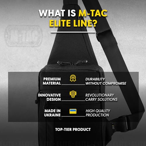 M-Tac Elite Black CCW Sling Bag for Men & Women - Tactical Concealed Carry
