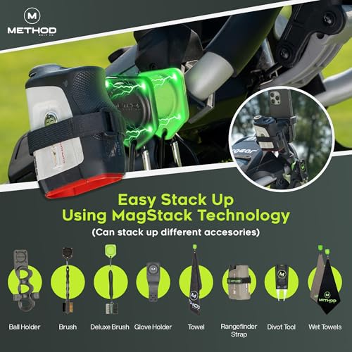 Golf Push Cart Phone Holder Set with Magnetic Rangefinder Strap & Accessories