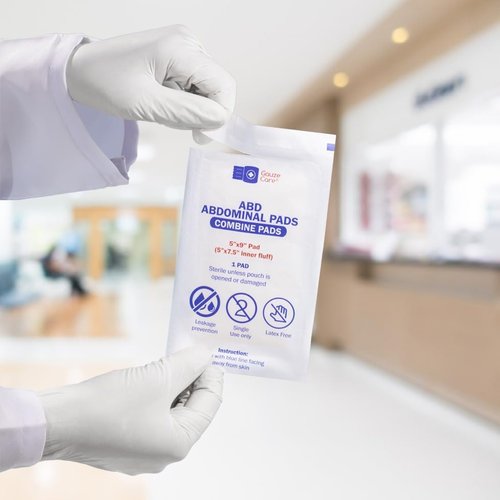 GauzeCare Sterile ABD Combine Pads - Extra Absorbent & Thick Wound Dressings | 50-Pack, 5 x 9 Inches