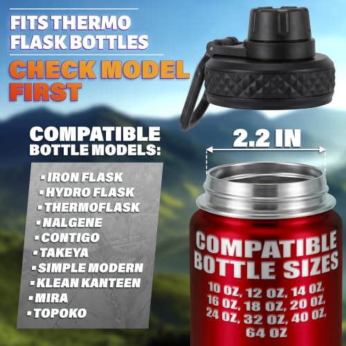 Water Bottle Lid Replacement Black Compatible with Thermoflask and Hydroflask