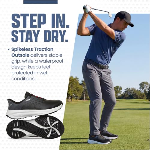 Skechers Men's Flow SI Slip-In Golf Shoes - Size 12 Black