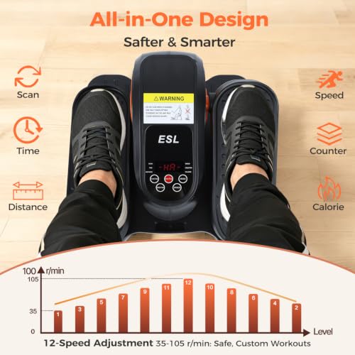 Under Desk Elliptical Machine for Office & Home Workout - Seated Pedal Exerciser