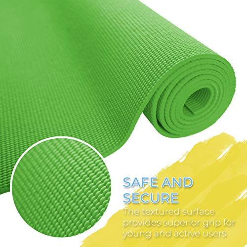 Assorted Kids Yoga Mats 10 Pack - Non-Slip 60x24in, 4mm Thick, Safe