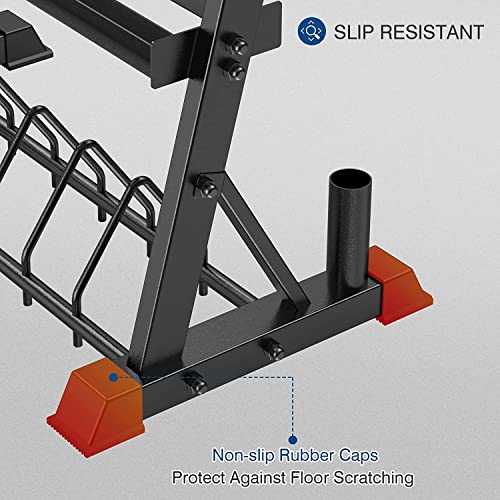 ULTRA FUEGO 3-Tier Dumbbell Rack with Weight Plate & Kettlebell Storage