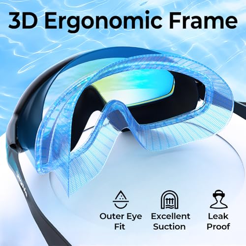 Adult Swim Goggles Anti-Fog 2 Pack - Orange Mirrored & Aqua Mirrored