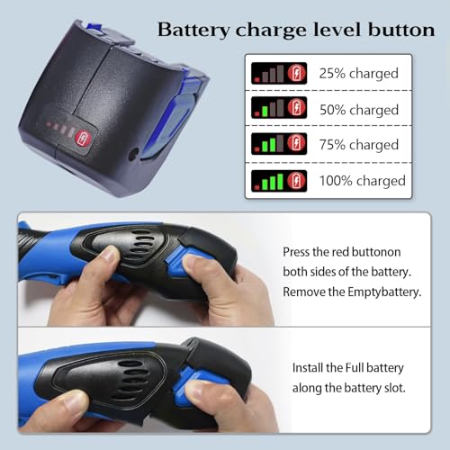 Pratuor Blue Cordless Fillet Knife Kit - 5 Titanium-Coated Blades, Rechargeable, Portable Fish Cleaning Tool