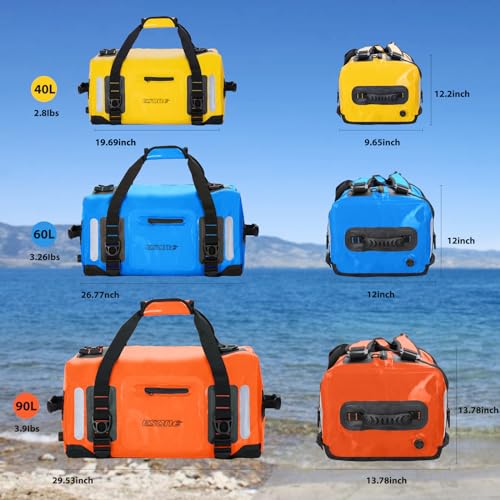 ESONE Waterproof Dry Backpack 40L for Kayaking Travel & Boating - Blue