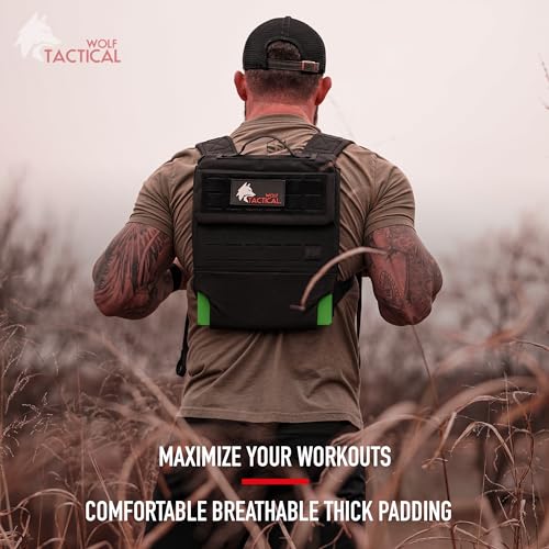 WOLF TACTICAL Men's Weighted Backpack Black for Rucking & Training
