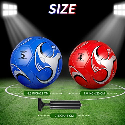 Soccer Balls Set with Pump - Size 4, Novelty Style, 2 Pack