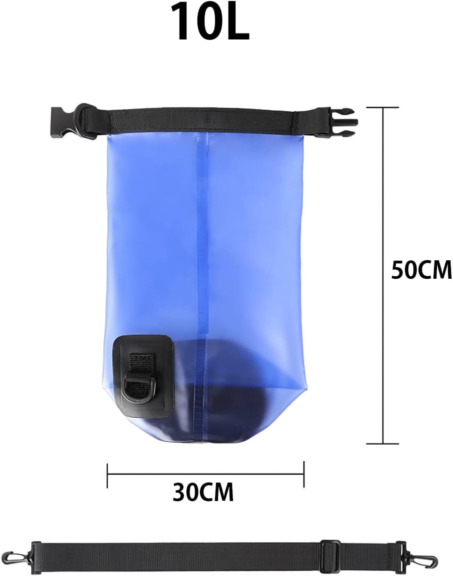 Skiennix Waterproof Dry Bag - 10L/20L Roll Top Backpack for Kayaking & Boating | Blue 10L