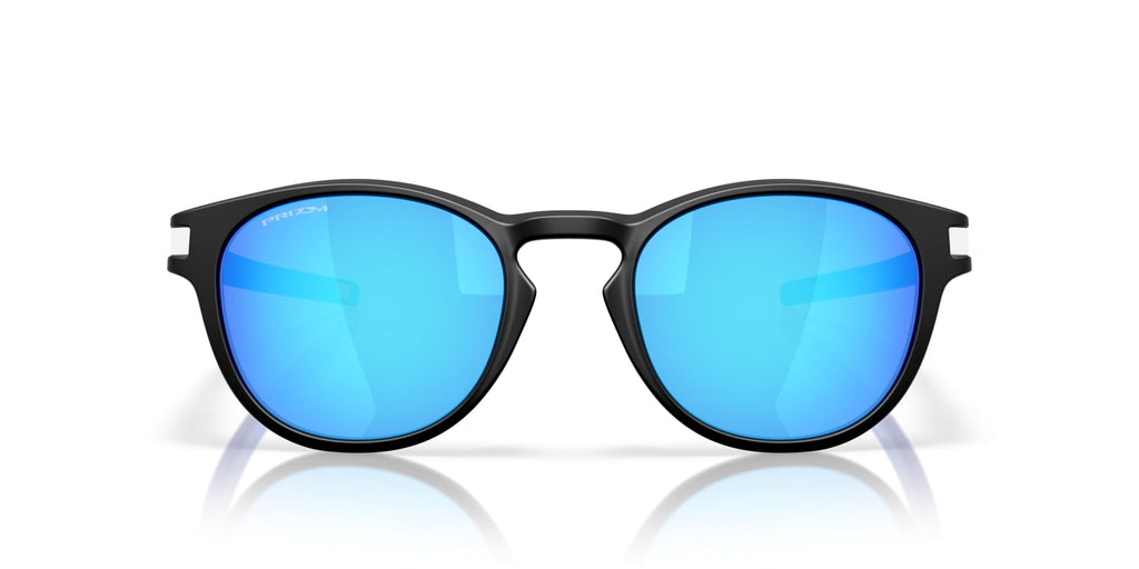 Oakley OO9349 Latch Low Bridge Fit Sunglasses, Matte Black/Prizm Sapphire, 53 mm